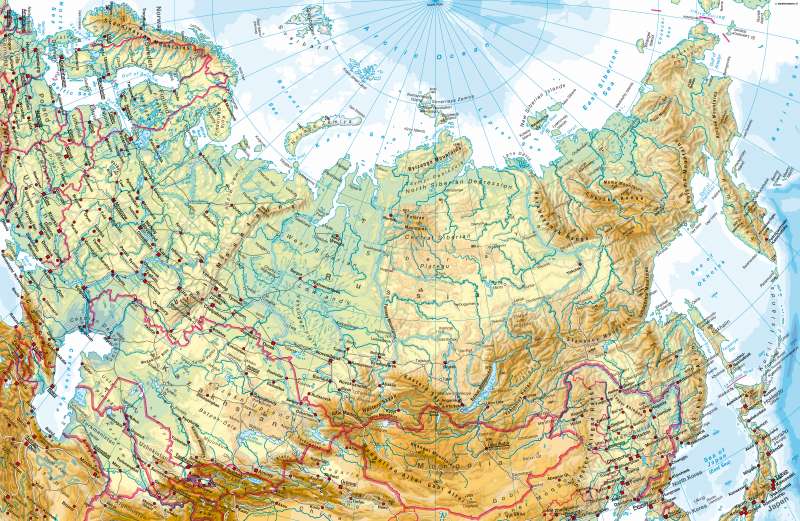 Russia/Central Asia — Physical map |  | Russia/Central Asia - Physical map | Karte 86/1