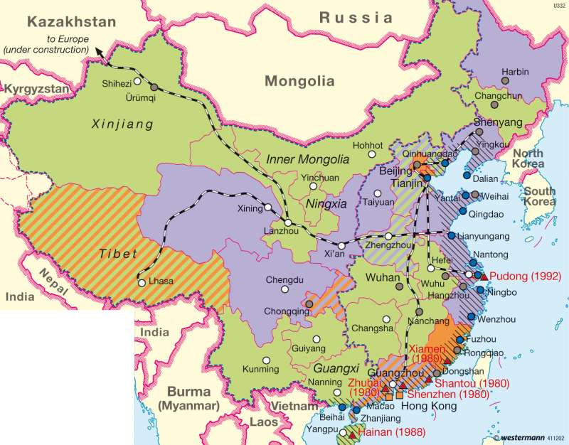 China — Regional development since 1980 |  | East Asia - Economy | Karte 108/2