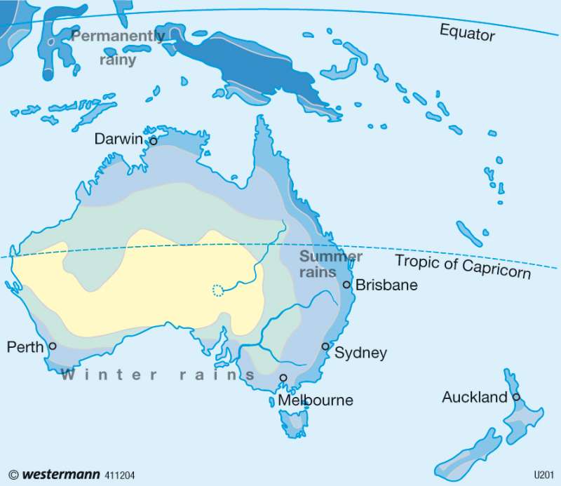 Annual precipitation |  | Australia and New Zealand | Karte 120/2