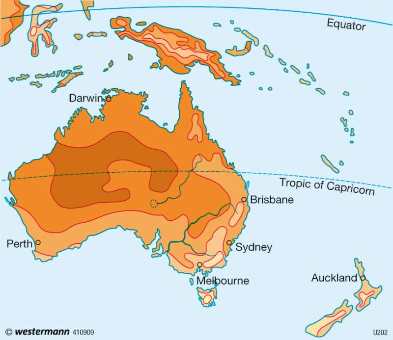 January temperature |  | Australia and New Zealand | Karte 120/3