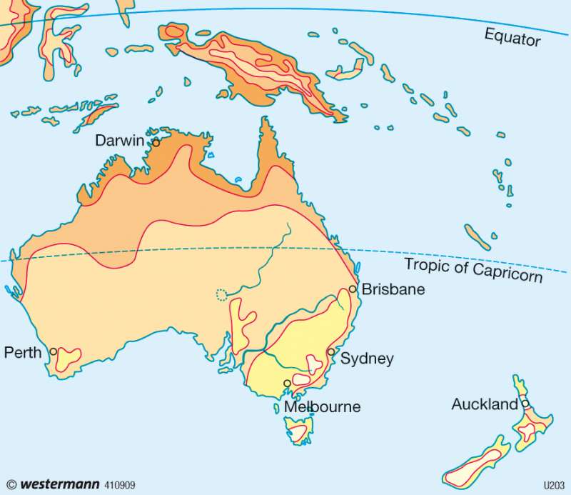July temperature |  | Australia and New Zealand | Karte 120/4