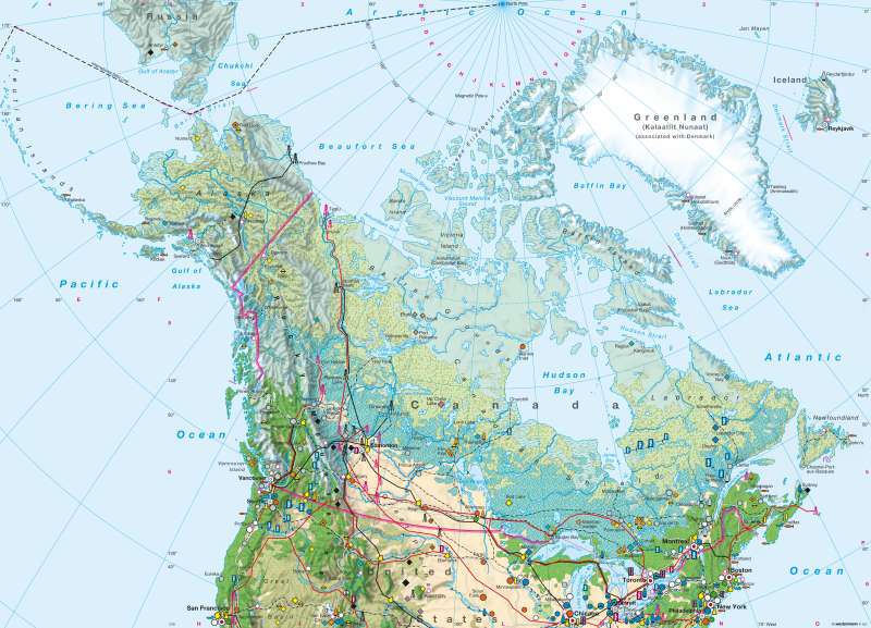 North America (northern part) — Economy |  | North America (northern part) - Economy | Karte 134/1