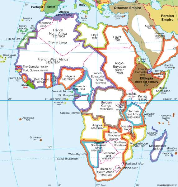 Africa — 1914/1918 |  | Africa - Countries and history | Karte 154/2