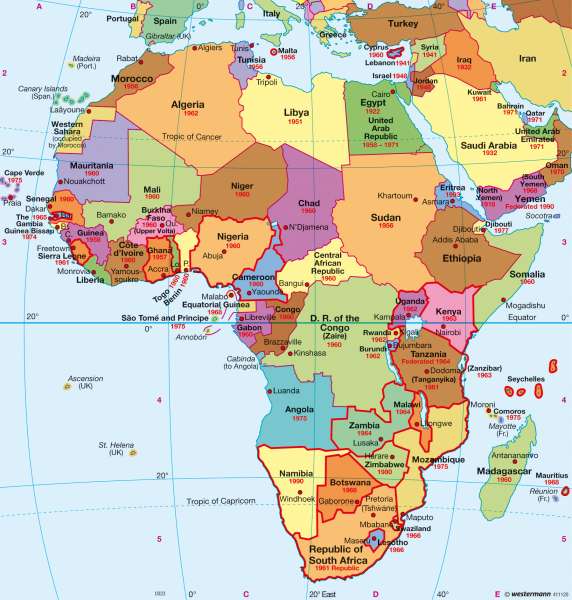 Africa — Political map |  | Africa - Countries and history | Karte 155/3