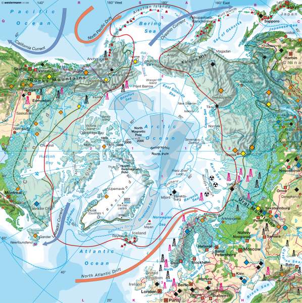 North polar region (Arctic) |  | The world - Polar regions | Karte 170/1