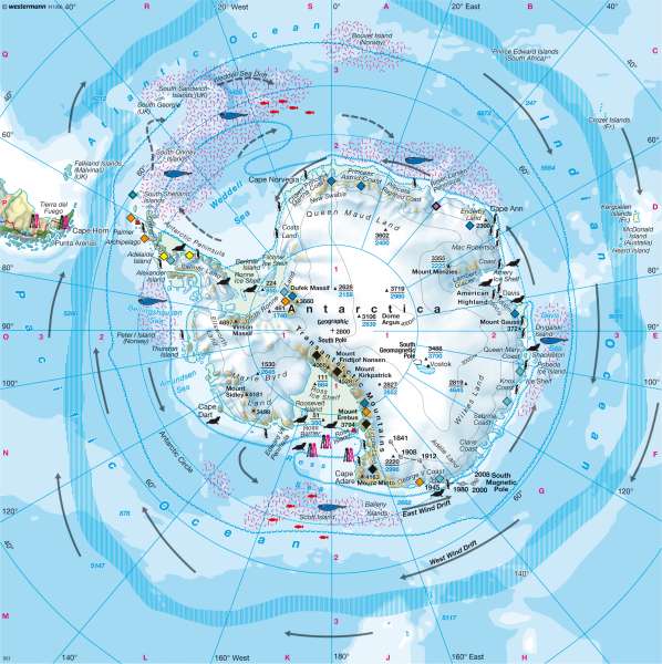 South polar region (Antarctica) |  | The world - Polar regions | Karte 171/3