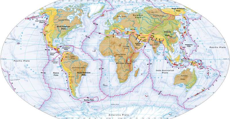 Plate tectonics, volcanism and earthquakes |  | The world - Plate tectonics | Karte 174/1