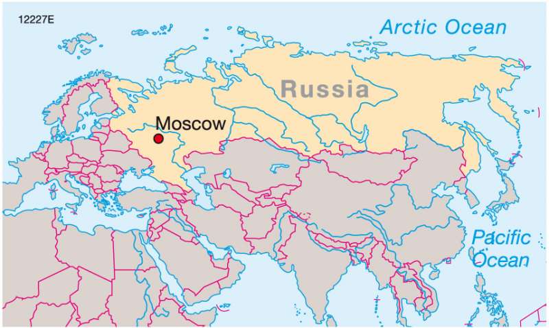 Moscow In The World Map Diercke Weltatlas - Kartenansicht - Moscow — Russia's Centre Of Power - -  978-3-14-100790-9 - 84 - 2 - 0