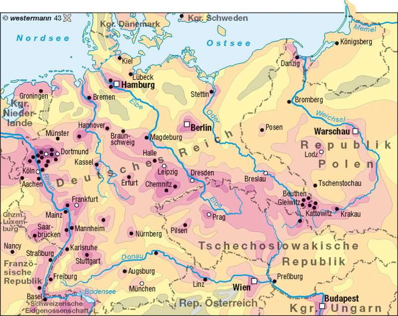 Bevölkerungsdichte 1937 | | Deutschland - Bevölkerungsdichte | Karte 74/3