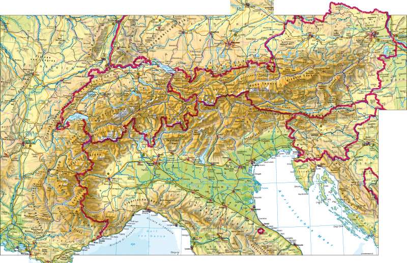 physische karte alpen Diercke Weltatlas Kartenansicht Alpenlander Physisch 978 3 14 100700 8 100 1 0 physische karte alpen