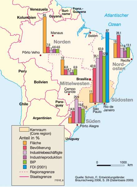 Diercke Weltatlas Kartenansicht Brasilien Regionale Entwicklungsunterschiede 978 3 14 100800 5 236 1 1