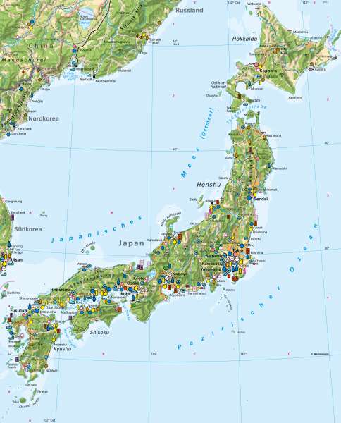 Japan | Wirtschaft | Japan - Naturrisiken und Wirtschaft | Karte 113/4