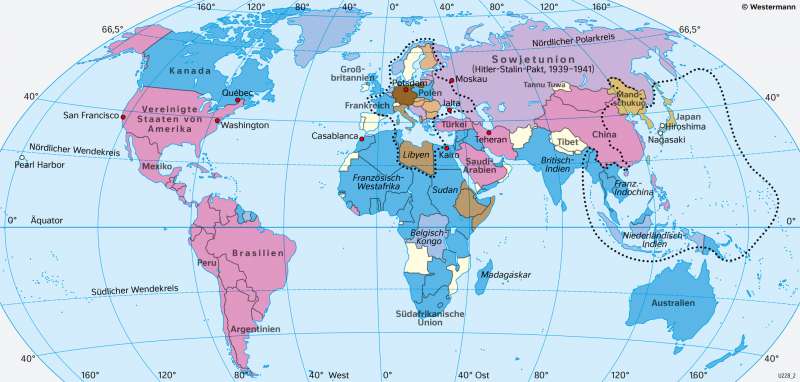 Diercke Weltatlas Kartenansicht Erde Bundnisse Im Zweiten Weltkrieg 1 9 1939 8 5 1945 978 3 14 2 217 4 1