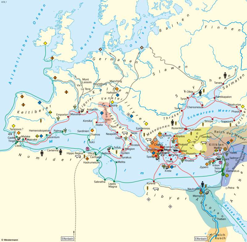 Diercke Weltatlas Kartenansicht Mittelmeerraum Phonikische Und Griechische Kolonisation 978 3 14 2 195 2 1