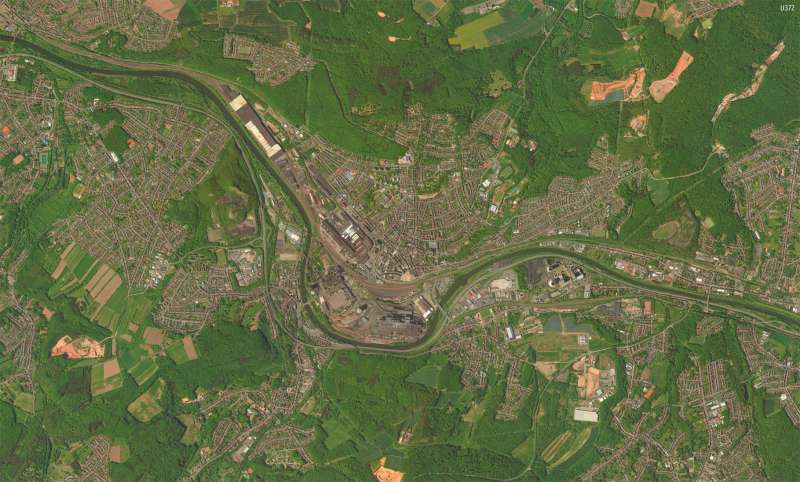 Völklingen | Stadt im Saartal | Völklingen - Karte, Luftbild und Maßstab | Karte 11/3