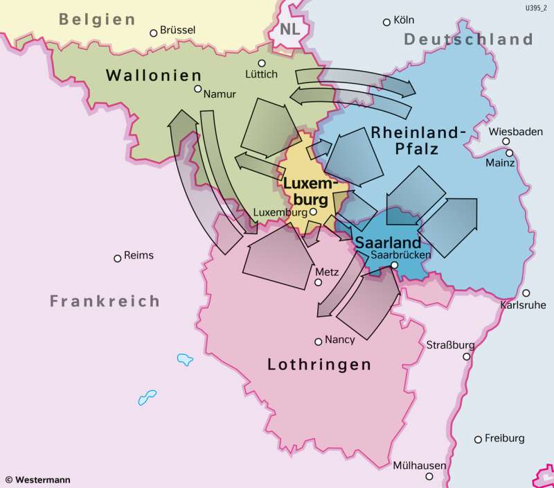 Großregion | Grenzpendler | Saar-Lor-Lux - Strukturwandel | Karte 23/4