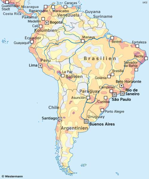 Diercke Weltatlas Kartenansicht Sudamerika Bevolkerungsverteilung 978 3 14 2 158 2 1