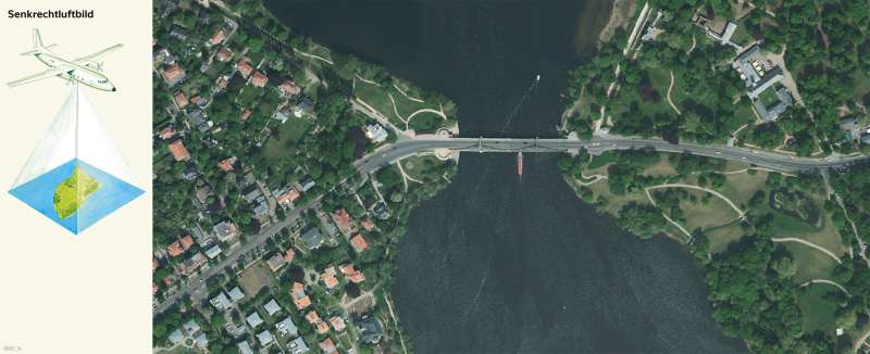 Glienicker Brücke | Senkrechtluftbild | Glienicker Brücke - Vom Bild zur Karte und Kartentypen | Karte 6/2