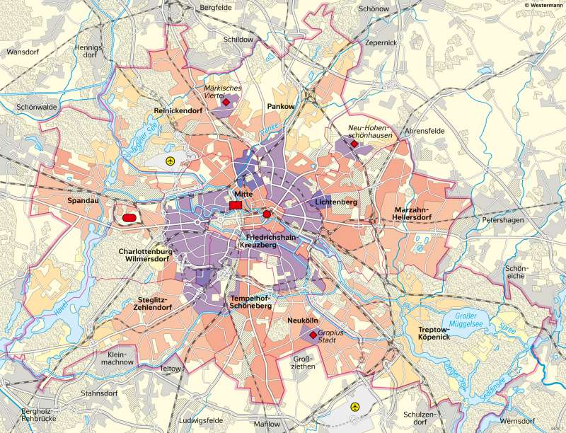 Diercke Weltatlas Kartenansicht Berlin Bevolkerungsdichte 978 3 14 2 29 5 1