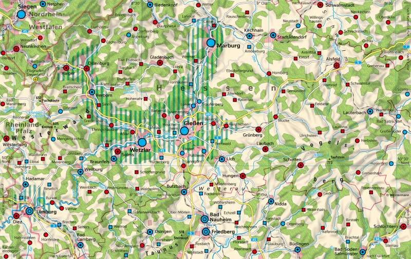 Regierungsbezirk Gießen | Raumplanung | Regierungsbezirk Gießen - Verwaltung und Raumplanung | Karte 29/2