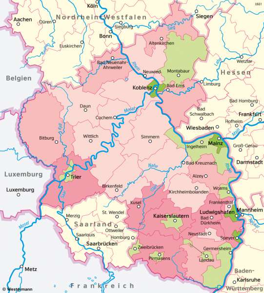 Rheinland-Pfalz | Wirtschaftsleistung | Rheinland-Pfalz - Wirtschaft und Verkehr | Karte 23/2