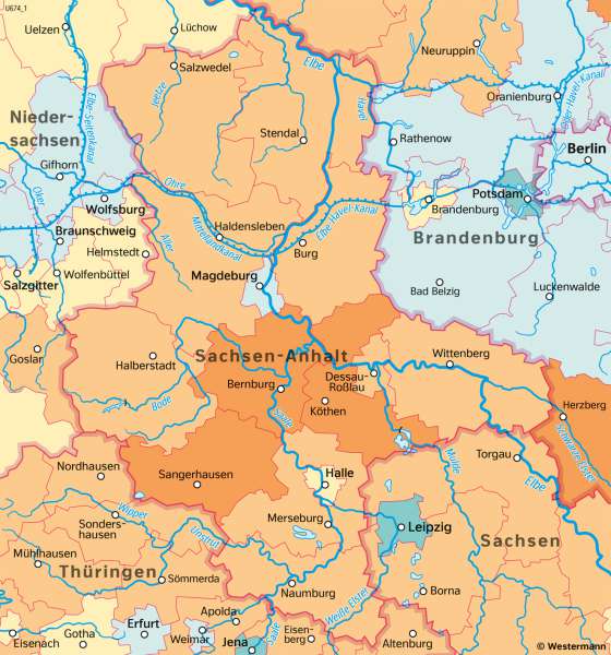 Sachsen-Anhalt | Bevölkerungsentwicklung | Sachsen-Anhalt - Verwaltung und Bevölkerung | Karte 29/3