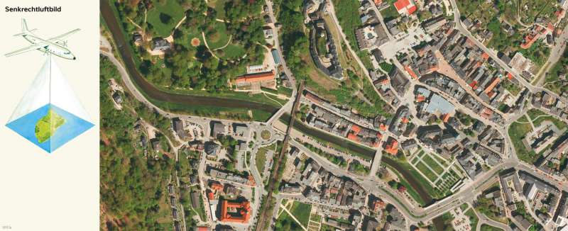 Greiz | Senkrechtluftbild | Greiz - Vom Bild zur Karte und Kartentypen | Karte 6/2