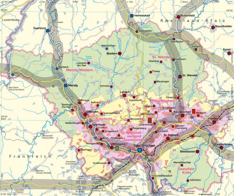 Saarland | Raumplanung und Umwelt | Saarland - Umwelt und Klima | Karte 16/1
