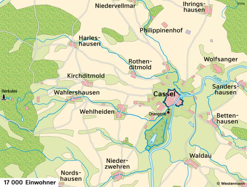 Kassel | Entwicklung von der Residenzstadt zur Großstadt | Kassel - Territorialentwicklung und Stadtwachstum | Karte 26/5