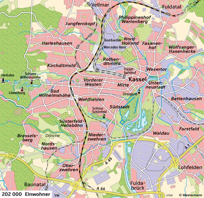 Kassel | Entwicklung von der Residenzstadt zur Großstadt | Kassel - Territorialentwicklung und Stadtwachstum | Karte 27/5