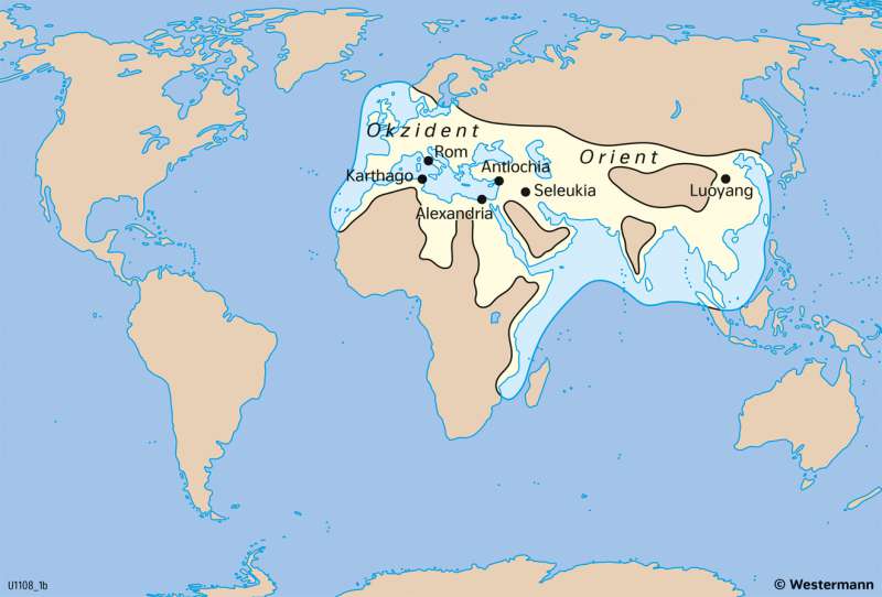 Erde | Bekannte Welt aus europäischer Sicht um 100 n.Chr. | Geschichte - Geographische Entdeckungen | Karte 202/2