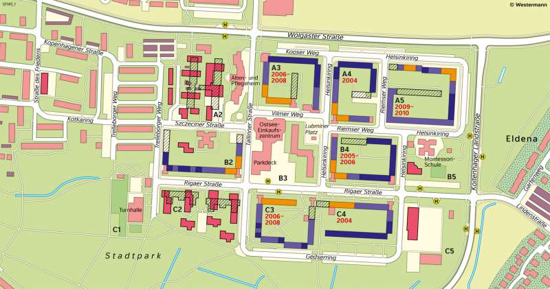 Greifswald-Ostseesiedlung | Umbau einer Plattenbausiedlung | Mecklenburg-Vorpommern - Bevölkerung | Karte 25/3