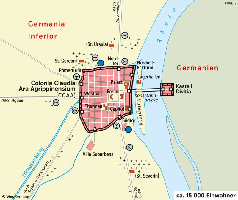 Diercke Weltatlas - Kartenansicht - Köln (Colonia) - Römerstadt (um 350 Diercke Weltatlas - Kartenansicht - Köln (Colonia) - Römerstadt (um 350