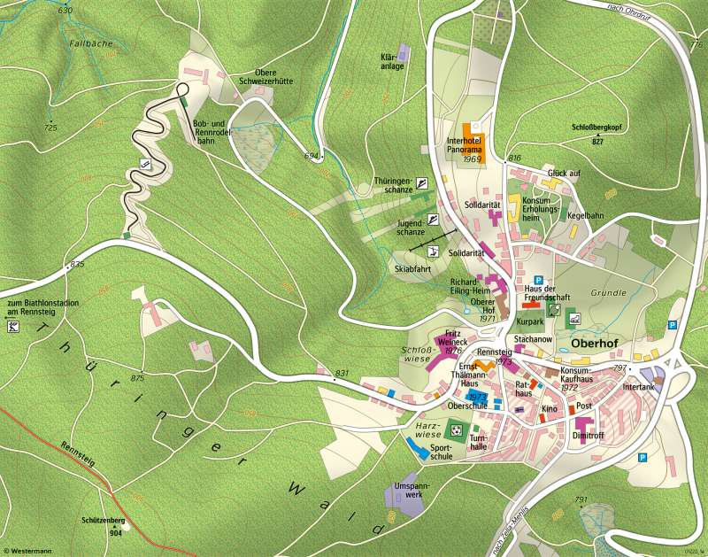Oberhof | Vom Kurort zum Wintersportzentrum | Oberhof - Raum im Wandel | Karte 29/1
