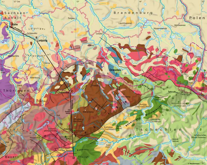 Diercke Weltatlas - Kartenansicht - Sachsen - Geologie - 978-3-14