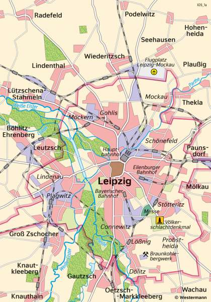 Leipzig | Siedlungsentwicklung | Sachsen - Bevölkerung | Karte 24/2