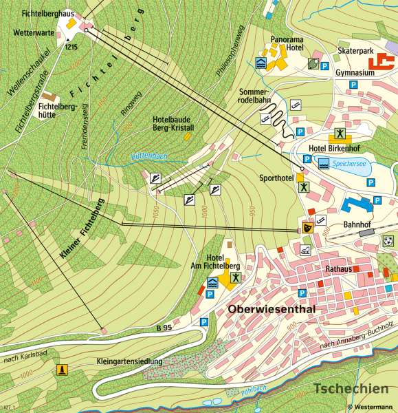 Oberwiesenthal | Kurort, Wintersport | Sachsen - Tourismus | Karte 22/2