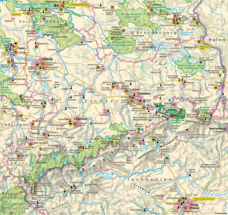 Sachsen | Tourismus | Sachsen - Tourismus | Karte 23/4