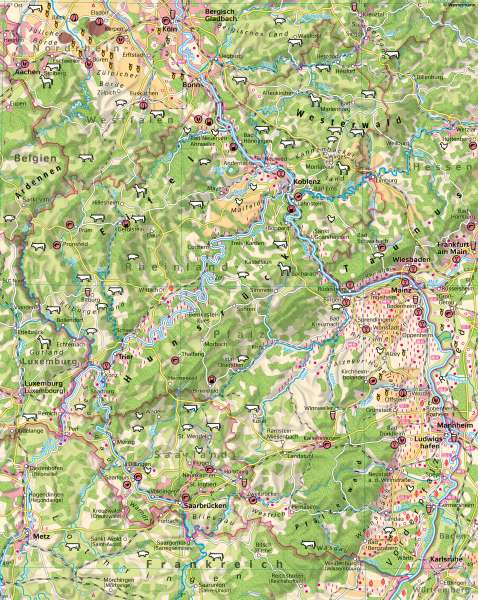 Rheinland-Pfalz | Landwirtschaft und Bodenbedeckung | Rheinland-Pfalz - Klima und Landwirtschaft | Karte 18/2