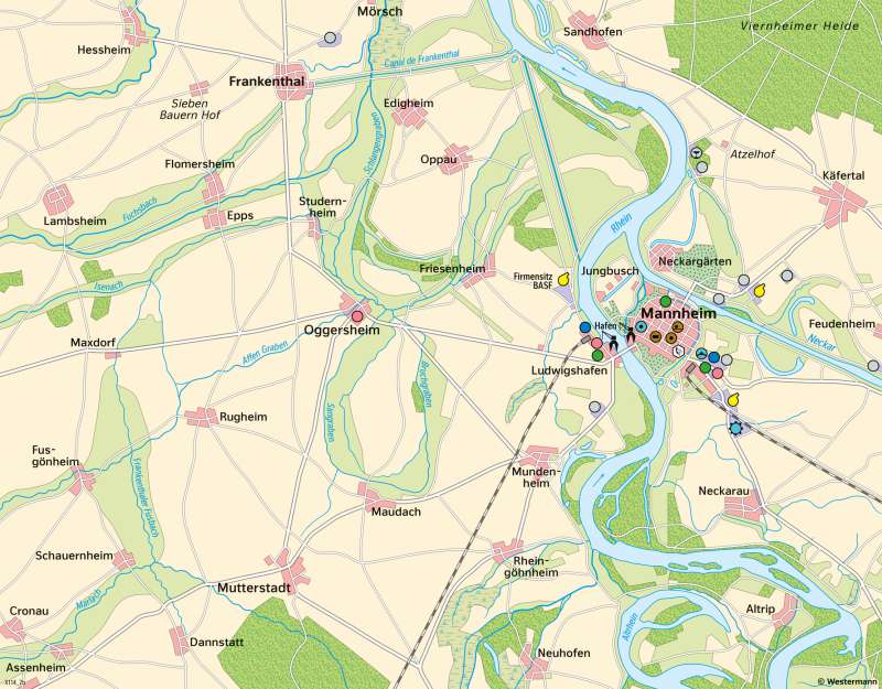 Vorderpfalz, Ludwigshafen und Mannheim | Landschaftswandel | Vorderpfalz, Ludwigshafen und Mannheim - | Karte 24/1