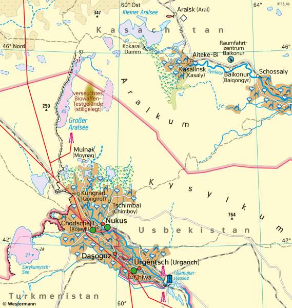 Aralsee (Zentralasien) | Landschaftswandel | Asien - Landwirtschaft und Landschaftswandel | Karte 103/3