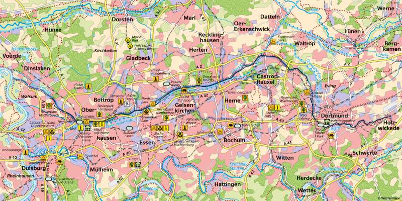 Ruhrgebiet | Landschaft des Strukturwandels | Ruhrgebiet - Wirtschaft und Umwelt | Karte 21/2
