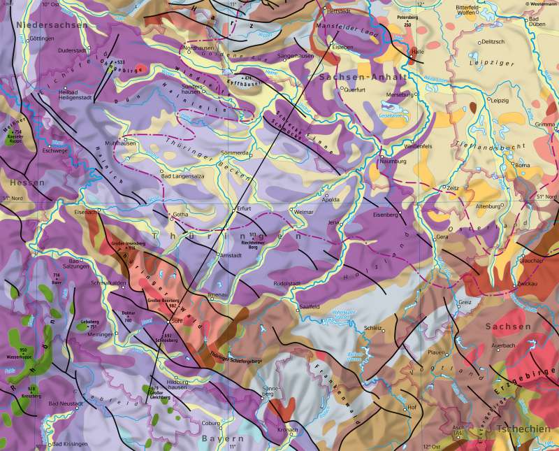 Diercke Weltatlas - Kartenansicht - Thüringen - Geologie - 978-3-14