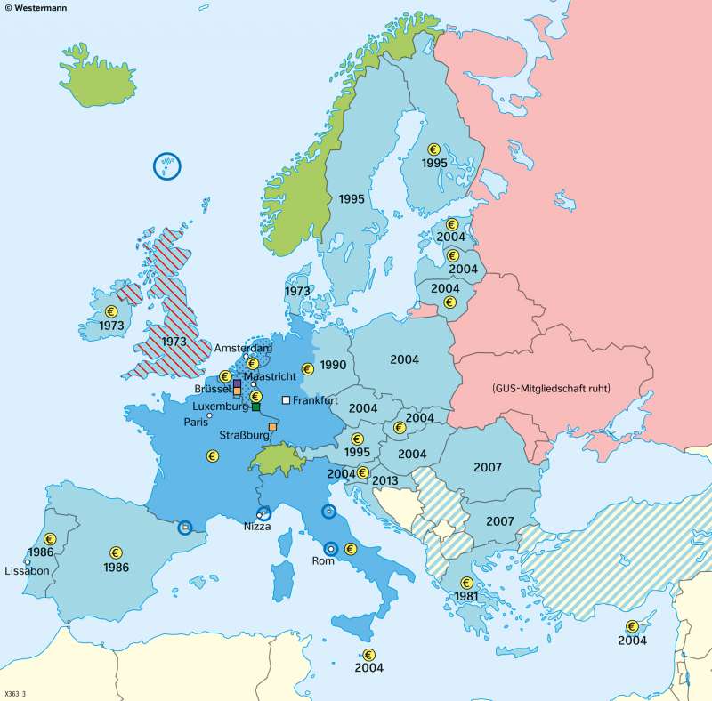  | Europäische Zusammenschlüsse | Europa - Staaten und Sprachen | Karte 61/4