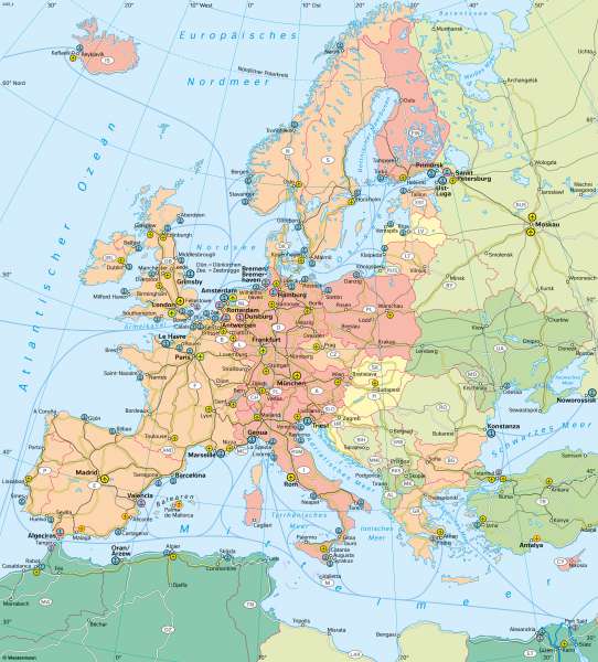 Europa | Verkehr und Transport | Europa - Verkehr und Energie | Karte 88/1