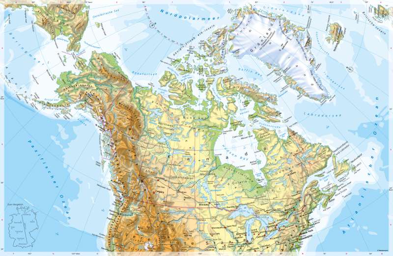 Diercke Weltatlas Kartenansicht Nordliches Nordamerika Physische Karte 978 3 14 7 142 1 1