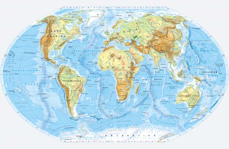 physische karte erde Diercke Weltatlas   Kartenansicht   Erde   Physische Übersicht 