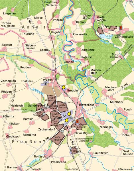 Bitterfeld-Wolfen | Landschaftswandel | Bitterfeld-Wolfen - Räume im Wandel | Karte 26/1