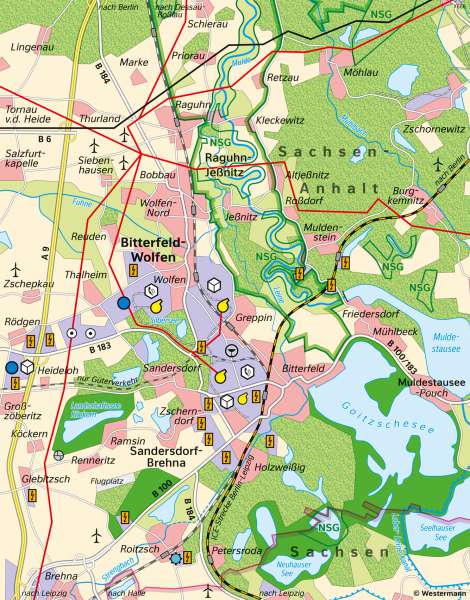 Bitterfeld-Wolfen | Landschaftswandel | Bitterfeld-Wolfen - Räume im Wandel | Karte 27/1