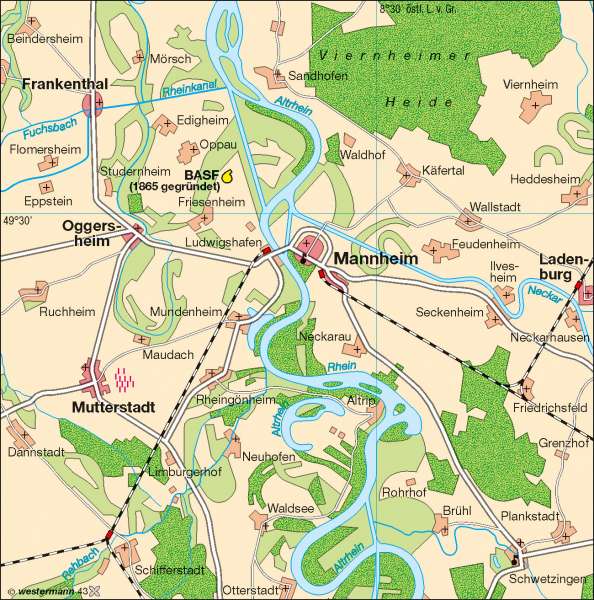 Rhein-Neckar-Raum um 1850 | | Bevölkerungsdichte | Karte 11/3